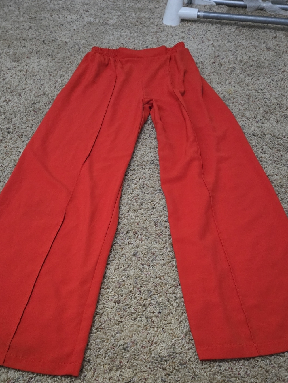 SHEIN Vibrant Orange Wide-Leg Pull-On Pants